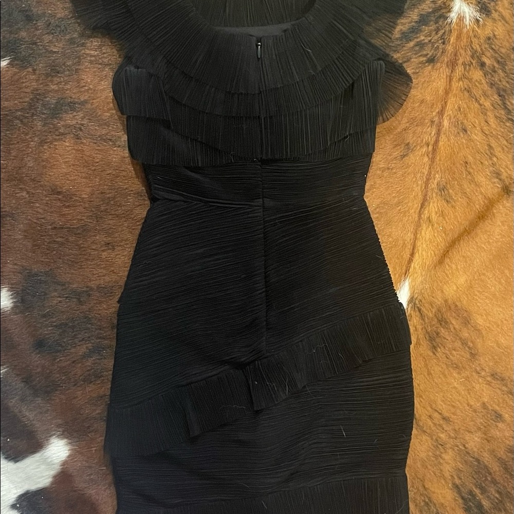 BCBGMAXAZRIA BLACK BRIANA PLEATED TULLE - Picture 4 of 4